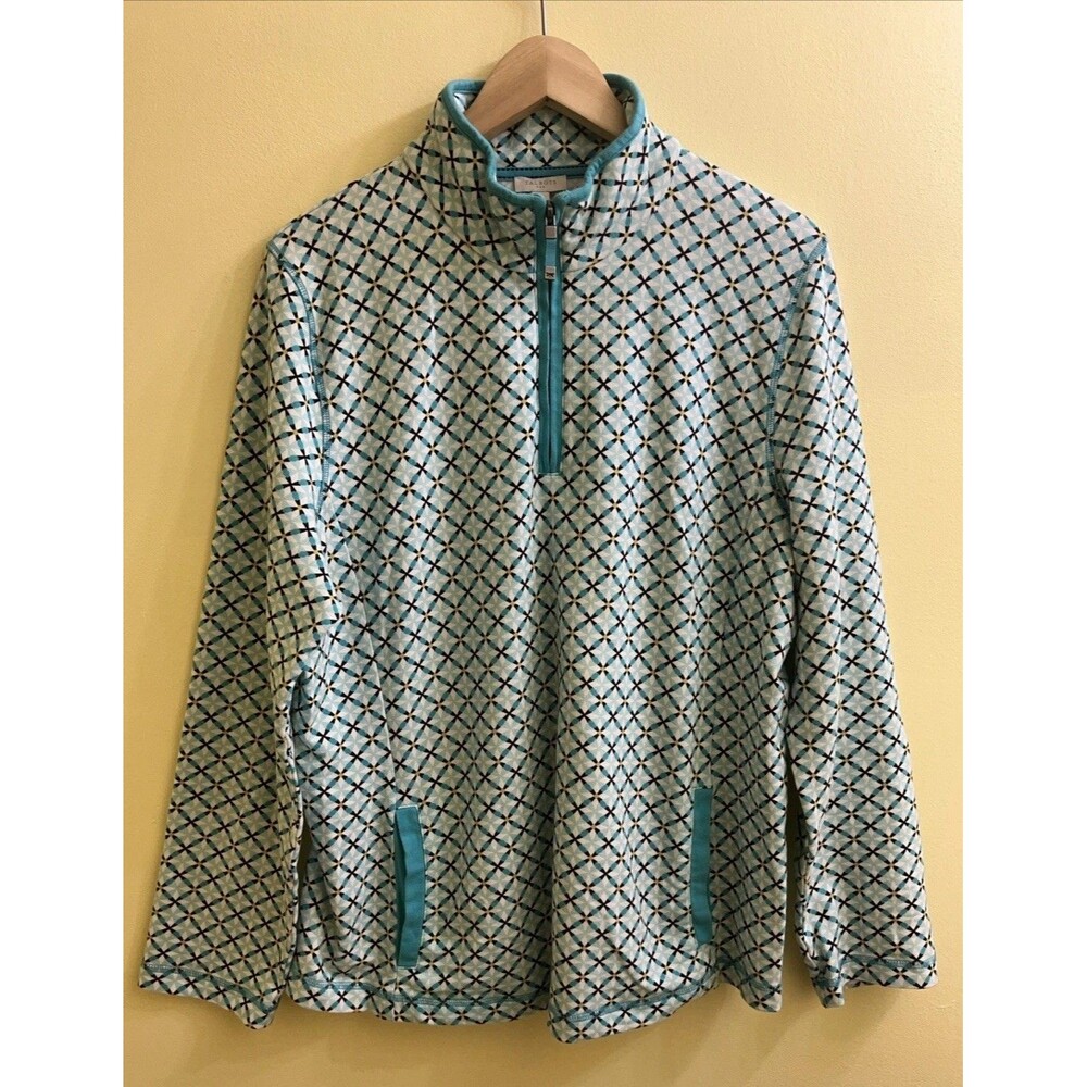 Talbots Out & About Half-Zip Pullover Fascinating Scallop Size Large Sweater